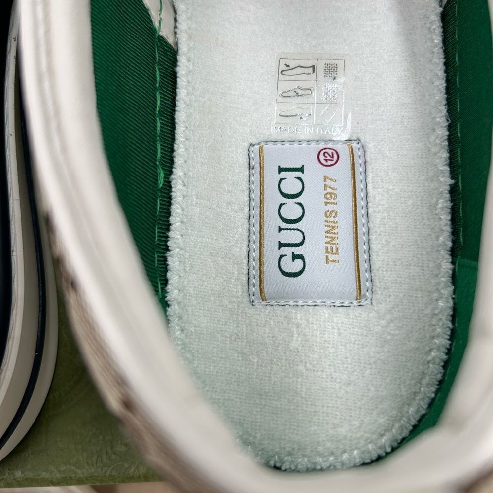 Men’s Gucci tennis 1977 low top sneakers size 12 fits 12.5 US made in Italy - Picture 7 of 8